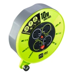 Masterplug 4 Socket Green & Grey Indoor Cable Reel, 10m -Master Yale Shop masterplug 4 socket green grey indoor cable reel 10m5015056526577 03c bq scaled