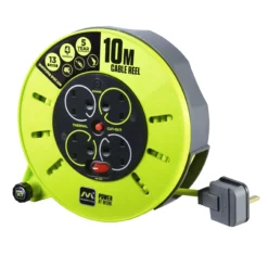 Masterplug 4 Socket Green & Grey Indoor Cable Reel, 10m -Master Yale Shop masterplug 4 socket green grey indoor cable reel 10m5015056526577 21c bq scaled