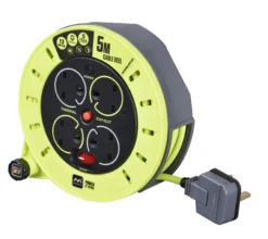 Masterplug 4 Socket Grey & Green Indoor & Outdoor Cable Reel, 5m -Master Yale Shop masterplug 4 socket grey green indoor outdoor cable reel 5m5015056661995 06c bq scaled