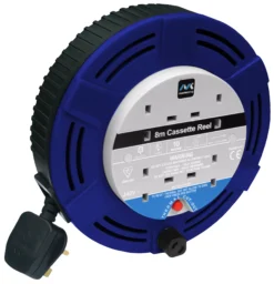 Masterplug 4 Socket White Indoor Cable Reel, 8m