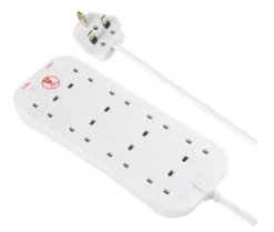Masterplug 8 Socket 13A Surge Protected White Extension Lead, 2m 9 Masterplug 8 Socket 13A Surge Protected White Extension Lead, 2m -Master Yale Shop masterplug 8 socket 13a surge protected white extension lead 2m5015056662022 06c bq scaled