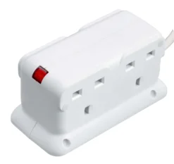 Masterplug Basic 4 Socket Unswitched White Extension Lead, 3m
