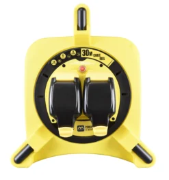 Masterplug IP54 Rated 2 Socket Yellow & Black Indoor & Outdoor Cable Reel, 30m -Master Yale Shop masterplug ip54 rated 2 socket yellow black indoor outdoor cable reel 30m5015056661988 02c bq scaled