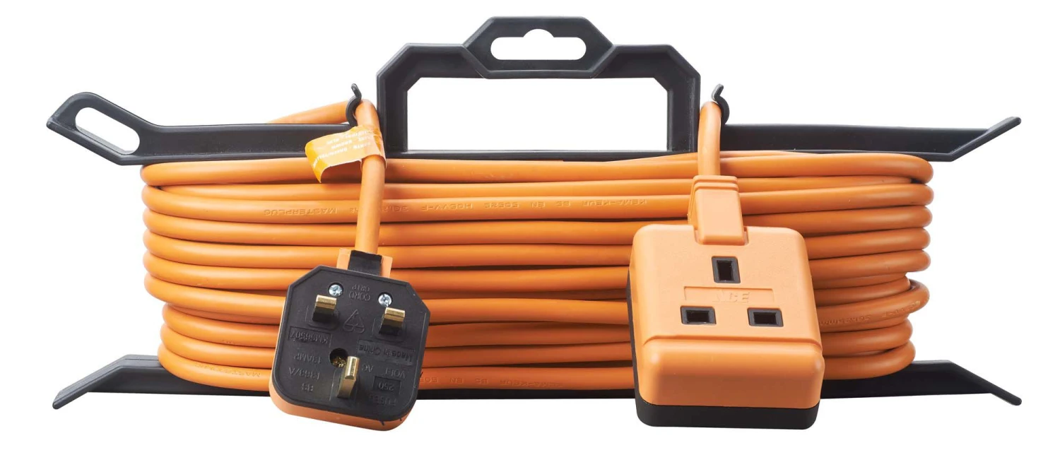 Masterplug Outdoor 1 Socket Unswitched Orange Extension Lead, 15m 2 Masterplug Outdoor 1 Socket Unswitched Orange Extension Lead, 15m - Image 2