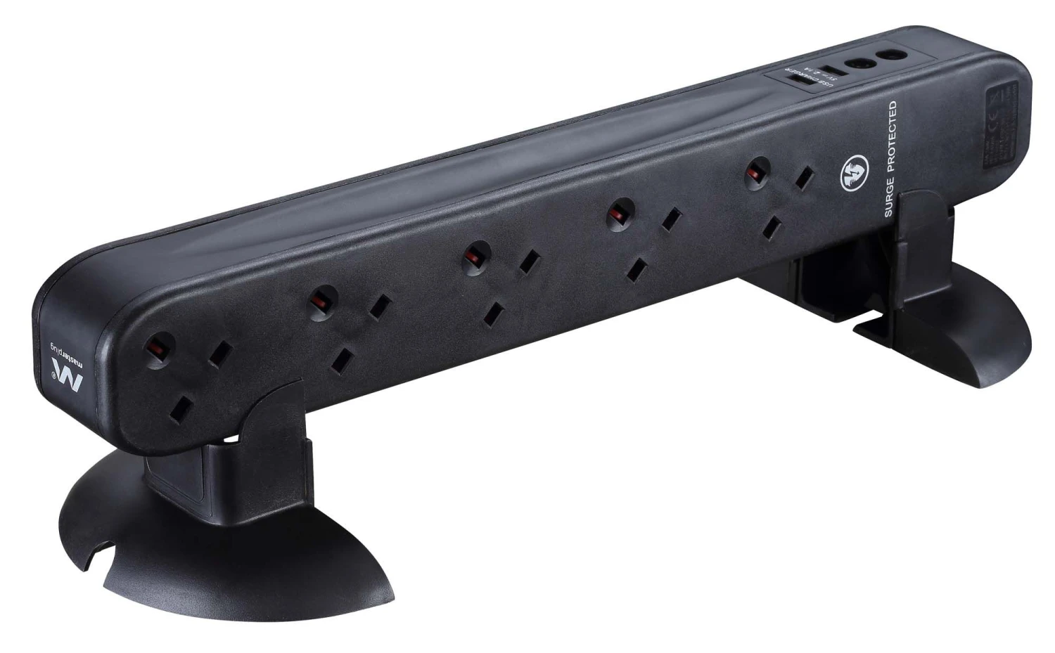 Masterplug Surge Black 13A 10 Socket Extension Lead With USB, 1m 5 Masterplug Surge Black 13A 10 Socket Extension Lead With USB, 1m - Image 5