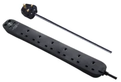 Masterplug Surge Black 13A 6 Socket Extension Lead With USB, 1m -Master Yale Shop masterplug surge black 13a 6 socket extension lead with usb 1m5015056662459 06c bq scaled