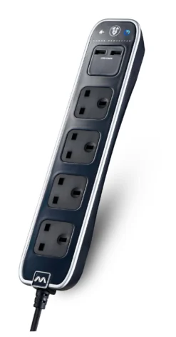 Masterplug Surge Black 4 Socket Extension Lead With USB, 1m -Master Yale Shop masterplug surge black 4 socket extension lead with usb 1m5015056574783 21c bq