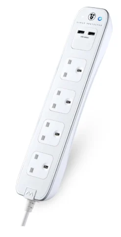 Masterplug Surge White 4 Socket Extension Lead With USB, 1m -Master Yale Shop masterplug surge white 4 socket extension lead with usb 1m5015056539027 21c bq