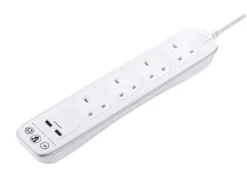 Masterplug Surge White 4 Socket Extension Lead With USB, 1m -Master Yale Shop masterplug surge white 4 socket extension lead with usb 1m5015056539027 22c bq