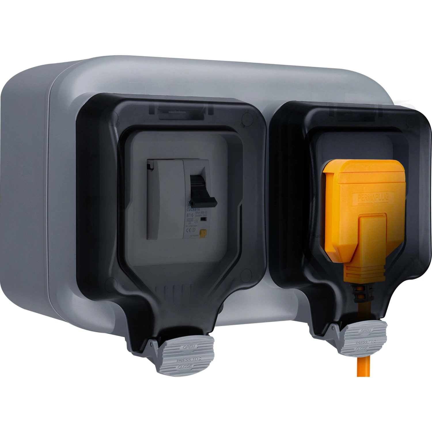 Masterplug Waterproof 13A Mains-powered RCBO Protected Outdoor Socket 1 Masterplug Waterproof 13A Mains-powered RCBO Protected Outdoor Socket