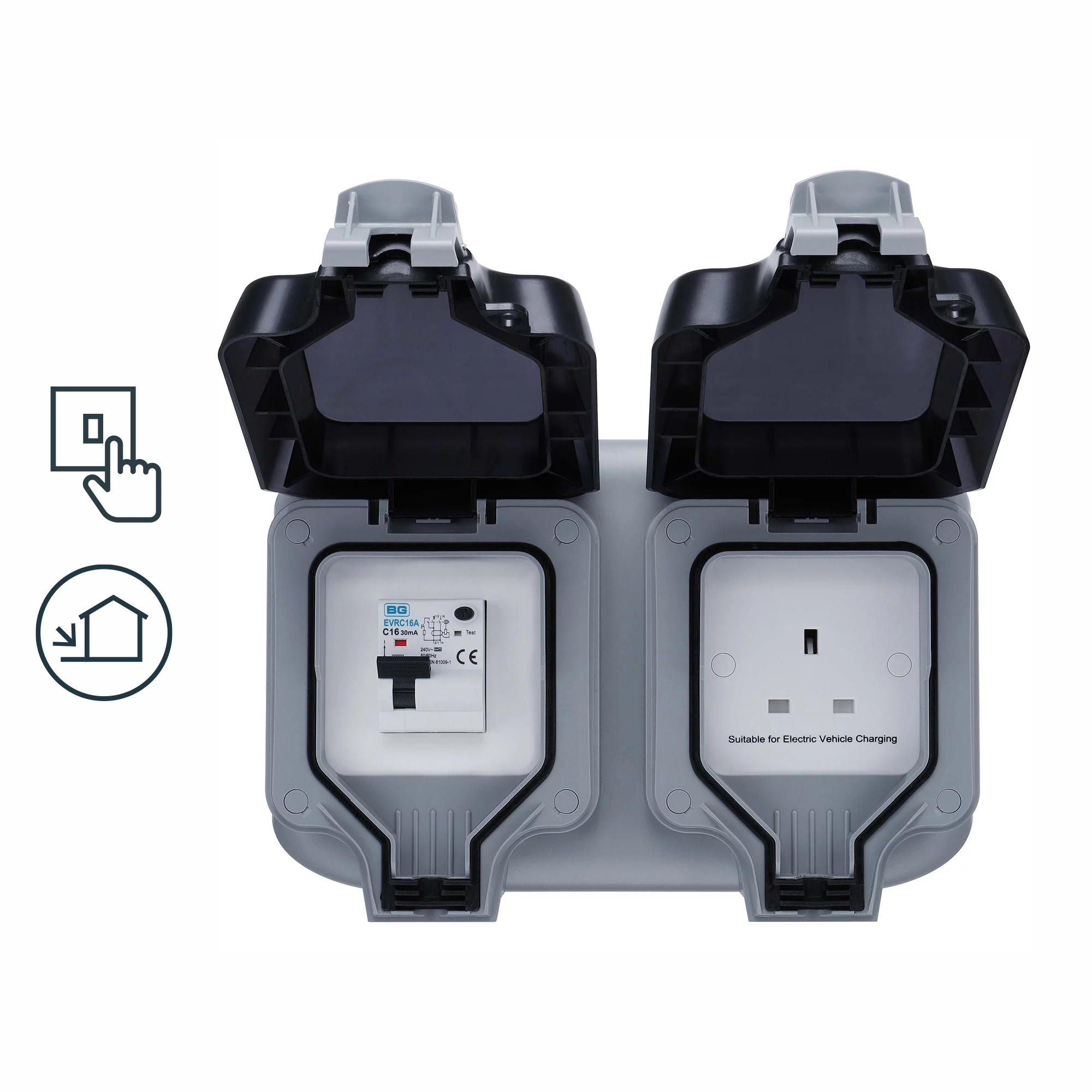 Masterplug Waterproof 13A Mains-powered RCBO Protected Outdoor Socket 2 Masterplug Waterproof 13A Mains-powered RCBO Protected Outdoor Socket - Image 2