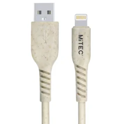 MiTEC Lightning - USB A Biodegradable Charging Cable, 1m, Beige