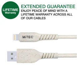 MiTEC Lightning - USB A Biodegradable Charging Cable, 1m, Beige -Master Yale Shop mitec lightning usb a biodegradable charging cable 1m beige5060745412303 05t bq scaled