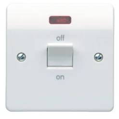 MK 32A Rocker Raised Slim Control Switch With LED Indicator Gloss White