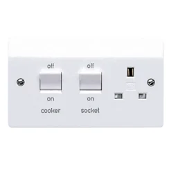 MK White Cooker Switch & Socket