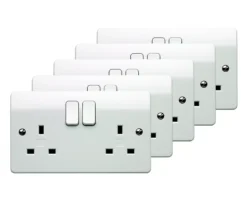 MK White Double 13A Rapid Fix Socket, Pack Of 5 -Master Yale Shop mk white double 13a rapid fix socket pack of 55017490987020 10c bq scaled