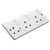 MK White Triple 13A Switched Socket