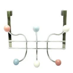 Multicolour Chrome Effect Double Over Door Hook (D)229mm