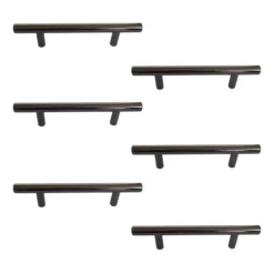 Nickel Effect Black Furniture Handle (L)155mm