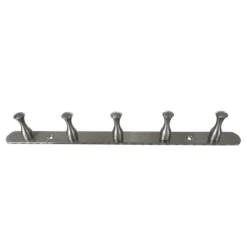 Nickel Effect Steel 5 Hook Rail, (L)327mm (H)25mm