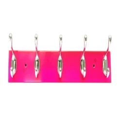 Pink Glitter 5 Hook Rail, (L)438mm (H)72mm