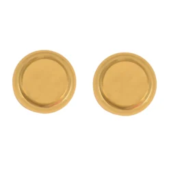 Polished Brass Effect Round Door Knob (Dia)57.35mm, Pair