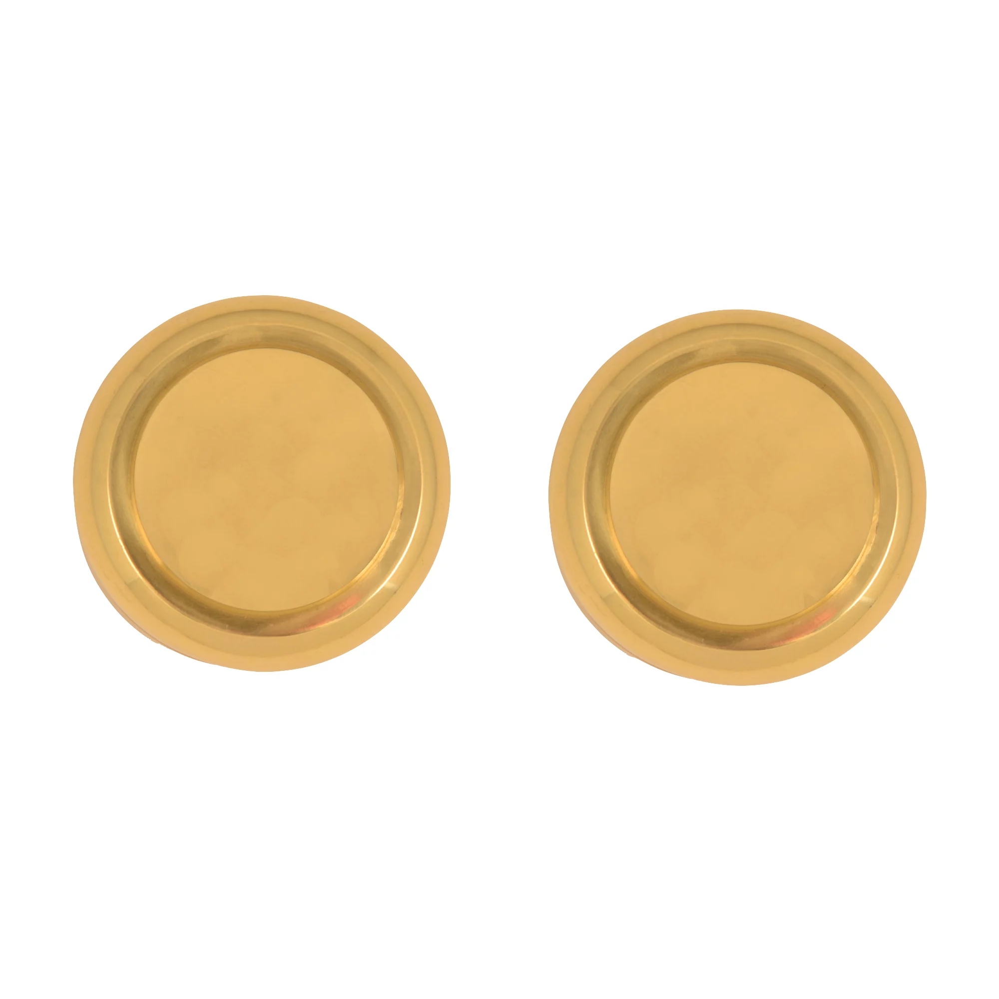 Polished Brass Effect Round Door Knob (Dia)57.35mm, Pair 1 Polished Brass Effect Round Door Knob (Dia)57.35mm, Pair