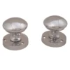 Polished Chrome Effect Zamac Round Door Knob (Dia)50.5mm, Pair