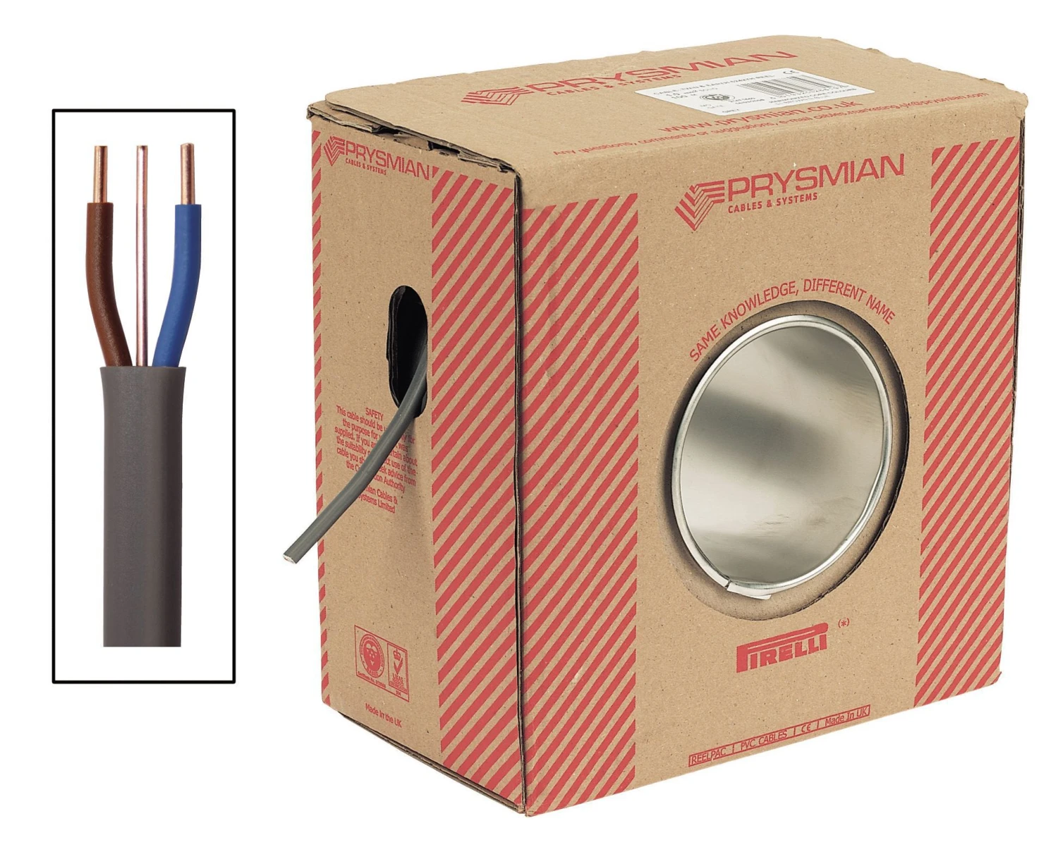 Prysmian 6242Y 2.5mm² Grey Twin & Earth Cable, 100m 2 Prysmian 6242Y 2.5mm² Grey Twin & Earth Cable, 100m - Image 2