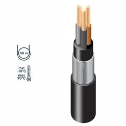 Prysmian 6943X Black Cable 2.5mm² X 50m