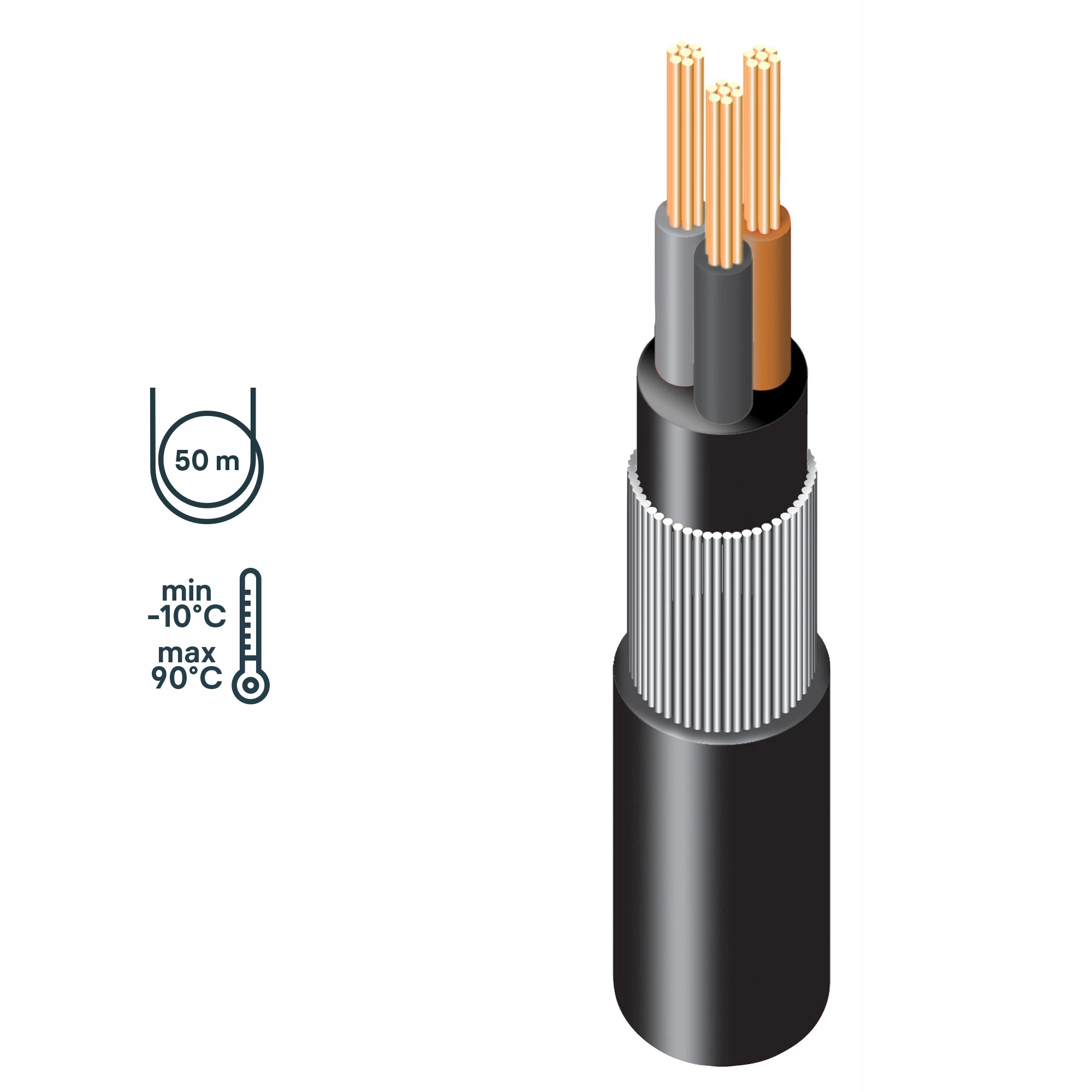 Prysmian 6943X Black Cable 2.5mm² X 50m 1 Prysmian 6943X Black Cable 2.5mm² X 50m
