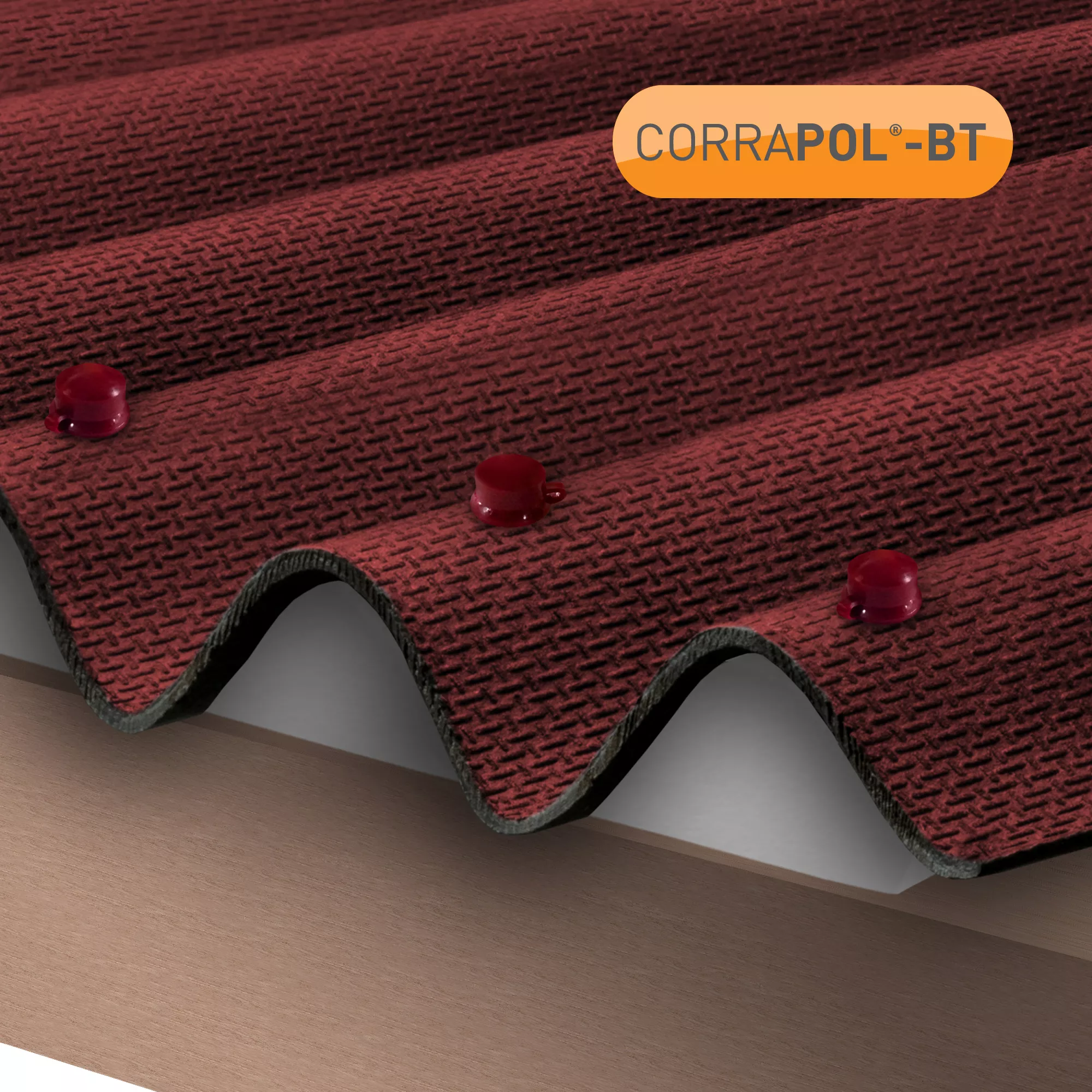 Red Bitumen Corrugated Roofing Sheet (L)1m (W)930mm (T)2mm 2 Red Bitumen Corrugated Roofing Sheet (L)1m (W)930mm (T)2mm - Image 2