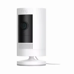 Ring Stick Up Wired Indoor & Outdoor Tilt Adjustable Smart Camera In White