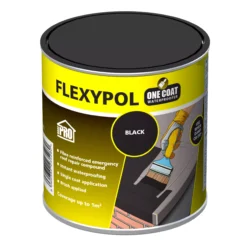 Roof Pro Flexypol One Coat Black Roofing Waterproofer, 1L