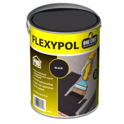 Roof Pro Flexypol One Coat Black Roofing Waterproofer, 5L