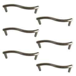 Satin Nickel Effect Kitchen Furniture Handle (L)128mm
