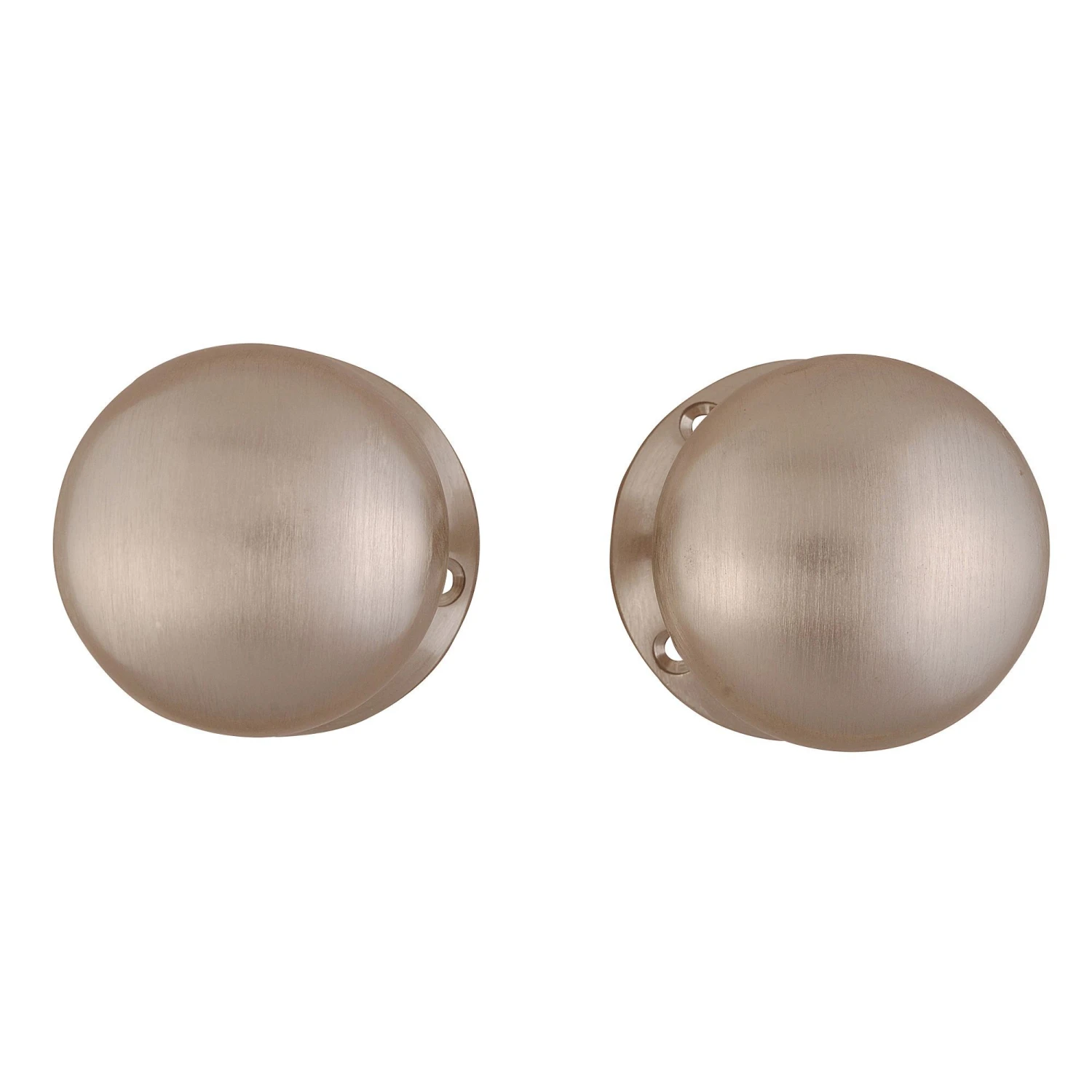 Satin Nickel Effect Zamac Round Door Knob (Dia)54mm, Pair 2 Satin Nickel Effect Zamac Round Door Knob (Dia)54mm, Pair - Image 2