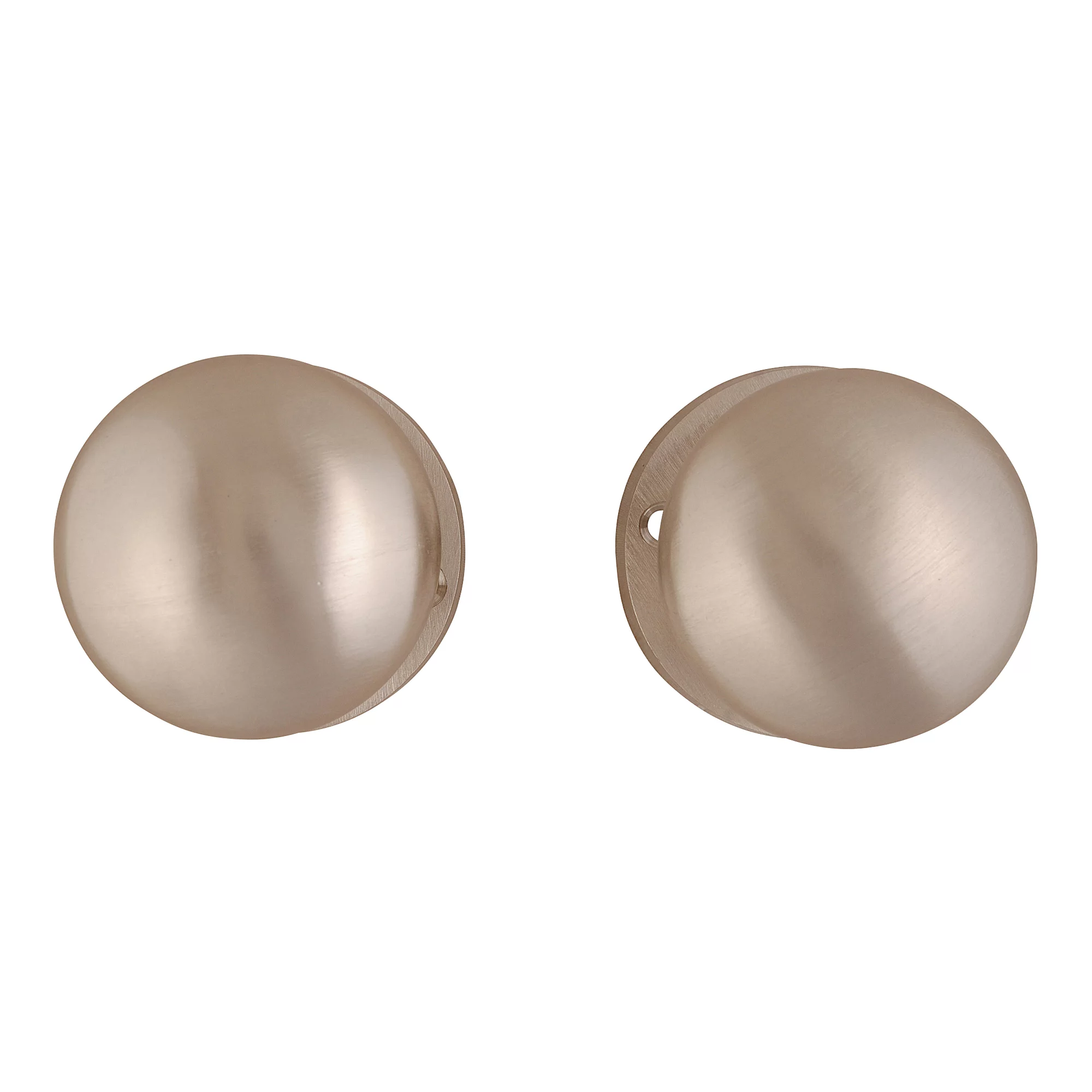 Satin Nickel Effect Zamak Round Door Knob (Dia)53mm, Pair 2 Satin Nickel Effect Zamak Round Door Knob (Dia)53mm, Pair - Image 2