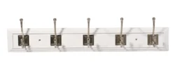 Satin White Nickel Effect 5 Hook Rail, (L)683mm (H)23mm