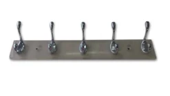 Silver Chrome Effect 5 Hook Rail, (L)438mm (H)72mm