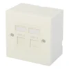 SLX White Cat 6 2 Gang Raised Square Dual Outlet Kit