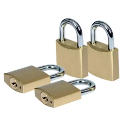 Smith & Locke Brass Steel Cylinder Open Shackle Padlock (W)30mm, Pack Of 4