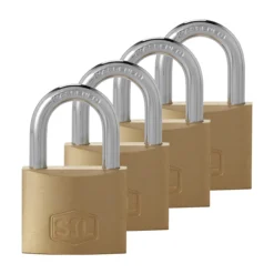 Smith & Locke Brass Steel Cylinder Open Shackle Padlock (W)40mm, Pack Of 4 -Master Yale Shop smith locke brass steel cylinder open shackle padlock w 40mm pack of 43663602833727 10c scaled
