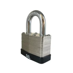 Smith & Locke Laminated Steel Black Cylinder Open Shackle Padlock (W)40mm, Pack Of 3