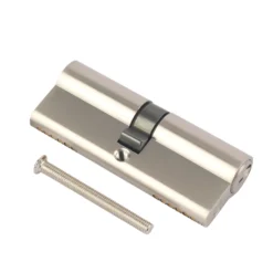 Smith & Locke Nickel Effect Brass Single Euro Cylinder Lock, (L)95mm (W)33mm