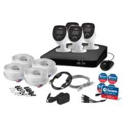Swann 1080p 4 Camera CCTV DVR Kit -Master Yale Shop swann 1080p 4 camera cctv dvr kit0840236129355 07c bq