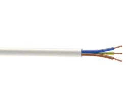 Time 3093Y White 3 Core Fire Cable, 0.75mm² X 25m