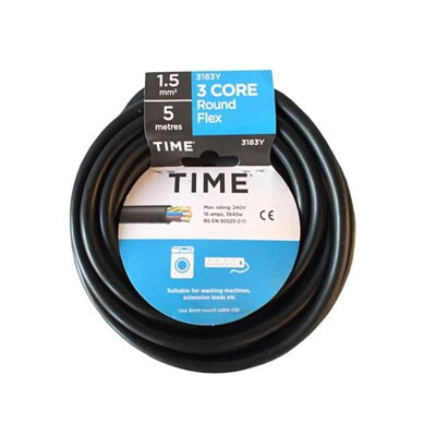 Time 3183Y Black Cable 1.5mm² X 5m 1 Time 3183Y Black Cable 1.5mm² X 5m