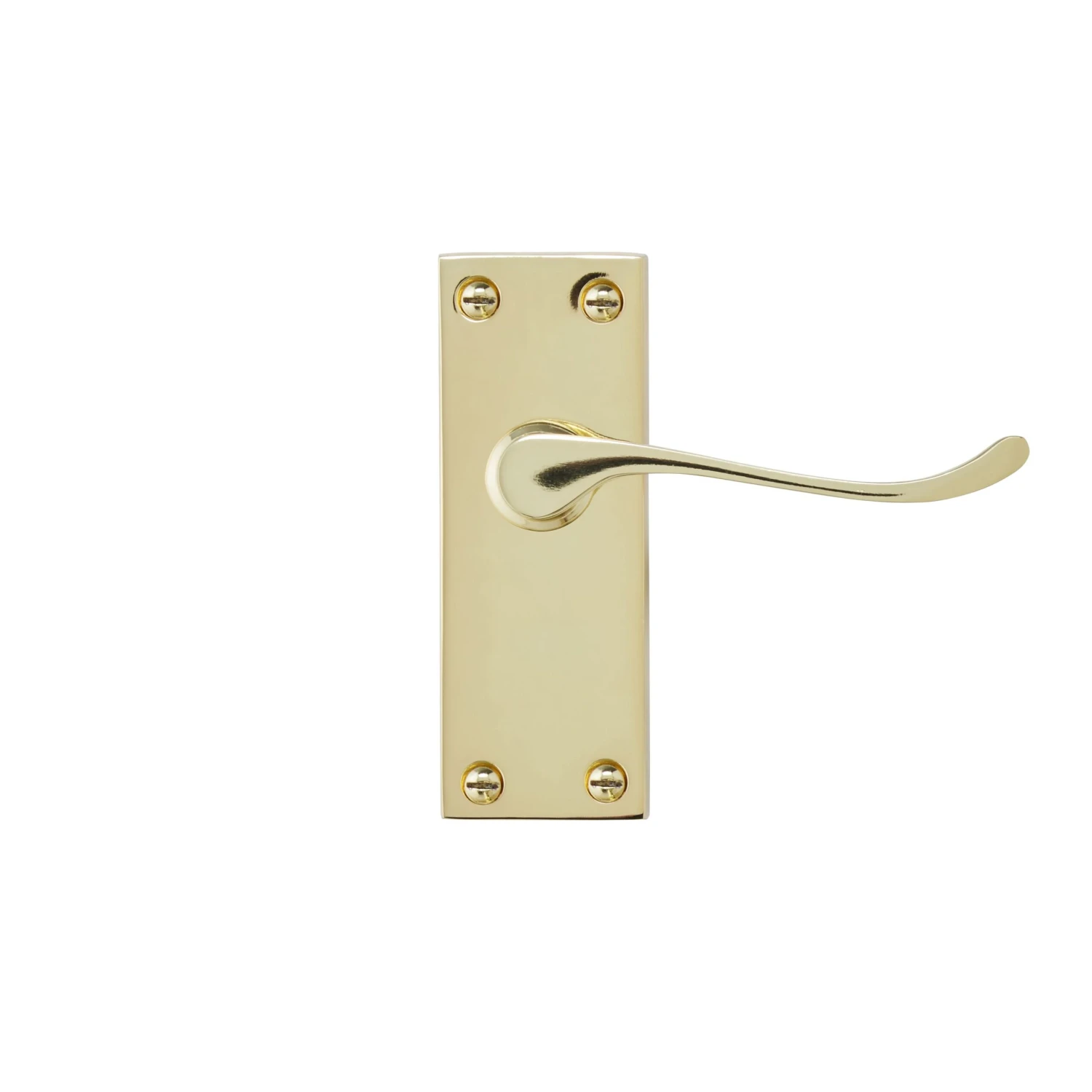 Toen Polished Brass Effect Aluminium Scroll Latch Door Handle (L)99mm 2 Toen Polished Brass Effect Aluminium Scroll Latch Door Handle (L)99mm - Image 2