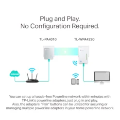 TP Link TL-WPA4220 KIT Single-band Powerline, Set Of 2 -Master Yale Shop tp link tl wpa4220 kit single band powerline set of 26935364097547 06c bq